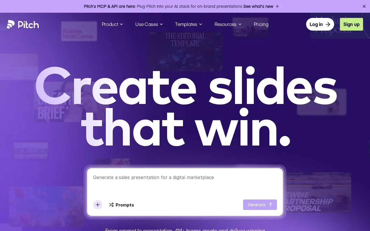 Startseite von pitch.com