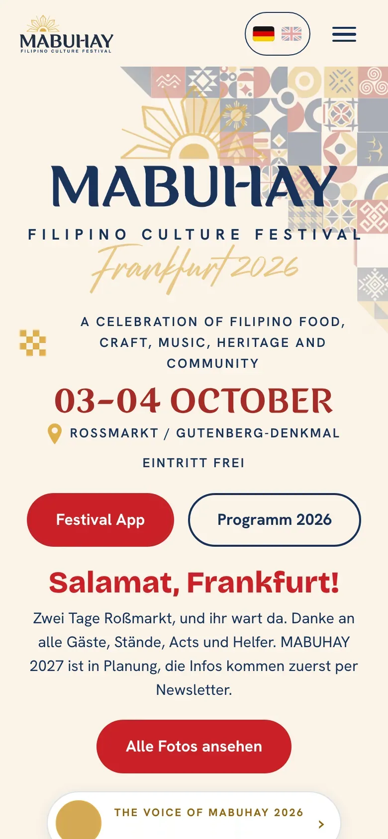Festival-Website von MABUHAY am Handy